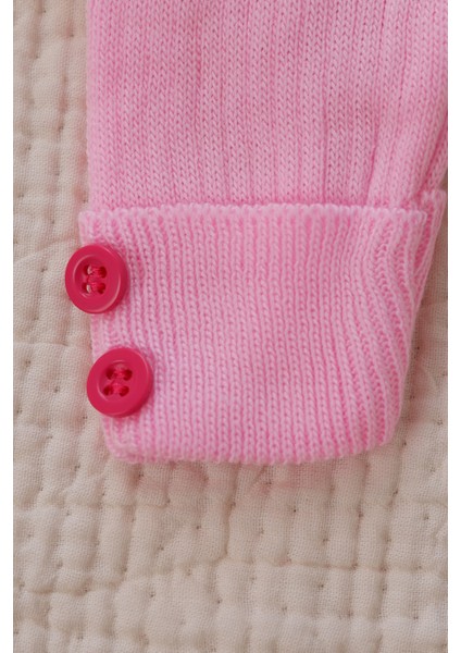 Bebek 3'lü Set Kışlık 3lü Bebek Seti Kazak Tayt Zıbın Pembe