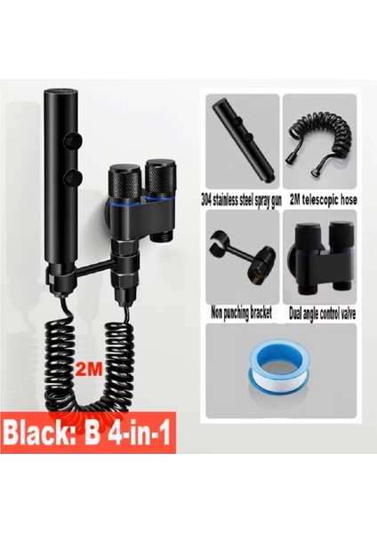 Banyo Bide Basınçlı Püskürtücü Taharet Musluğu Siyah Çift Fonksiyonlu Ithal 7 Yıl Garantili fiyatları