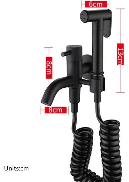 Banyo Tuvalet Taharet Musluğu Spiralli Bide Özel Temizlik 7 Yıl Garantili Mat Siyah Ithal modelleri