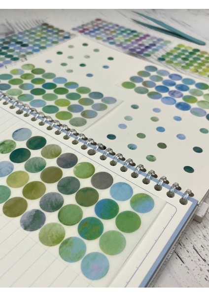 Monet Garden Yeşil Tonları 6 Yaprak 312 Adet Yuvarlak Kağıt Sticker/etiket/çıkartma fırsatları