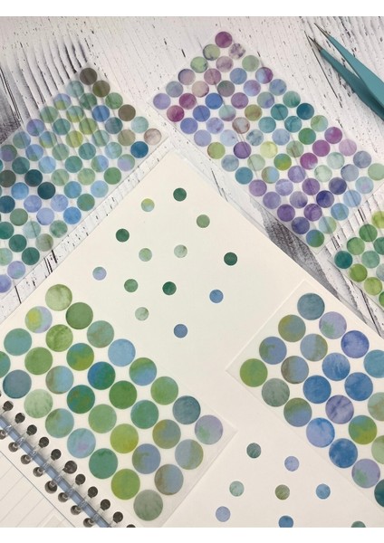Monet Garden Yeşil Tonları 6 Yaprak 312 Adet Yuvarlak Kağıt Sticker/etiket/çıkartma indirimleri