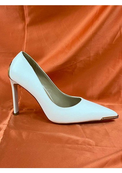 LES016 Beyaz Sivri Burunlu Stilleto Yüksek Topuklu Kadın Ayakkabısı fiyatları