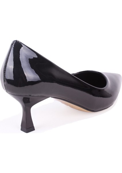 DZA07-388499 Siyah Rugan Stiletto Topuklu Kadın Ayakkabı fırsatları
