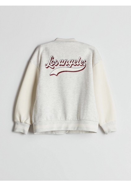 Lcw Kids Gri Los Angeles Baskılı Kız Çocuk Kolej Ceket fırsatları