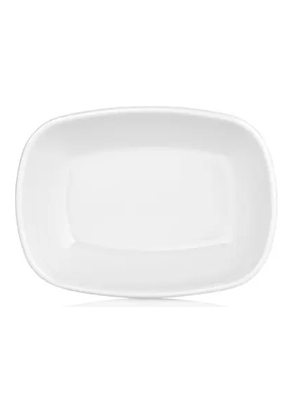 D3414.PW - Diamond 6'lı Beyaz Kare Kayık Serpme Kahvaltı ve Çerez Tabak Seti 14,4X10,5 cm, Thermoset Melamin