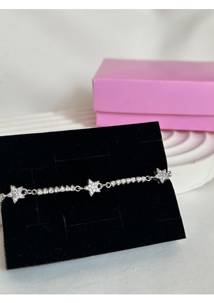 Yıldızlı Su Yolu Taşlı Bileklik Işıltılı Gümüş Altın Renk Bileklik Sevgiliye Kız Arkadaşa Hediye modelleri