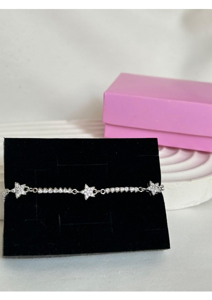 Yıldızlı Su Yolu Taşlı Bileklik Işıltılı Gümüş Altın Renk Bileklik Sevgiliye Kız Arkadaşa Hediye