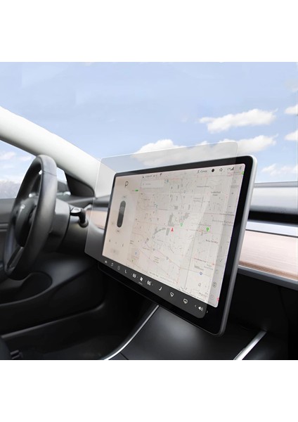 Tesla Model x Android Navigasyon Multimedya ile Uyumlu Nano Ekran Koruyucu Film - FC1117