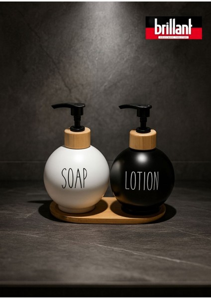 Sıvı Sabunluk BR-6538 W 500ML Bambu Standlı 2li X12 modelleri