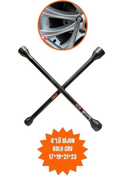 4'lü Bijon Anahtarı (Bijon Kolu-4 Kollu) Crv 17*19*21*23