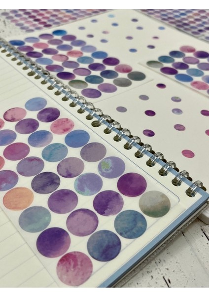 Monet Garden Mor Tonları 6 Yaprak 312 Adet Yuvarlak Kağıt Sticker Seti / Etiket / Çıkartma fiyatları