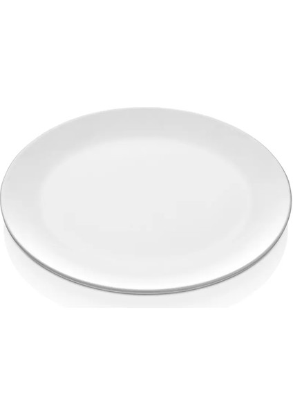 D3128.PW - Diamond 6'lı Beyaz Yuvarlak Servis Tabak Seti 28 cm, Thermoset Melamin