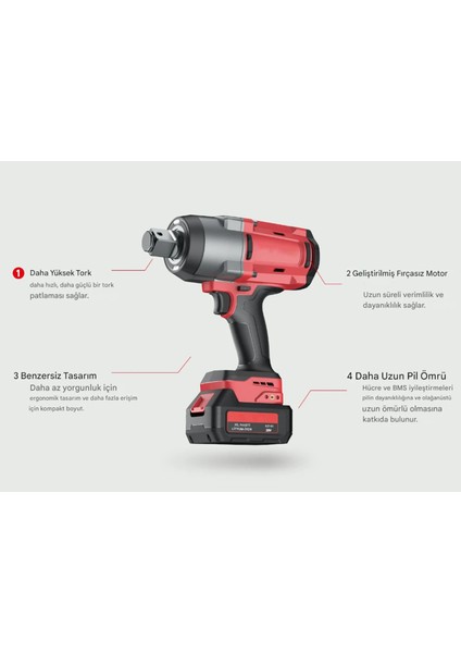 Şarjlı Çift Akülü Darbeli Somun Sıkma 1/2 Sökme Tabanca 680 Nm Tork Teker Bijon Söküm 18 Volt modelleri