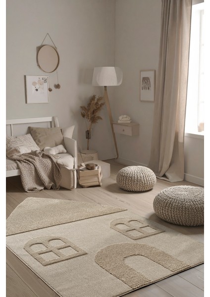 Quincey Bukleli Yumuşak Peluş Post Çocuk Odası Halı Erkek Çocuk Odası Halısı