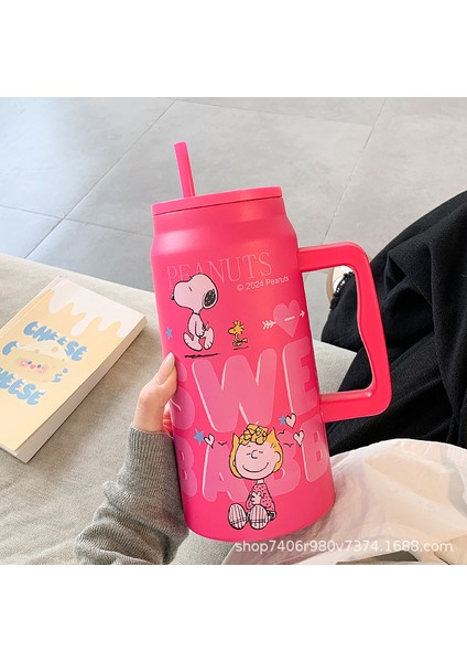 Snoopy Yalıtımlı Kupa Büyük Kapasiteli Pipetli Kupa (Yurt Dışından)