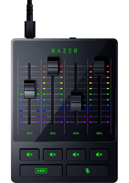 Ses Mikseri (Analog Ses Mikseri, Sessiz Düğmeli 4 Kanallı Arayüz, Xlr Girişi, Tak ve Çalıştır)