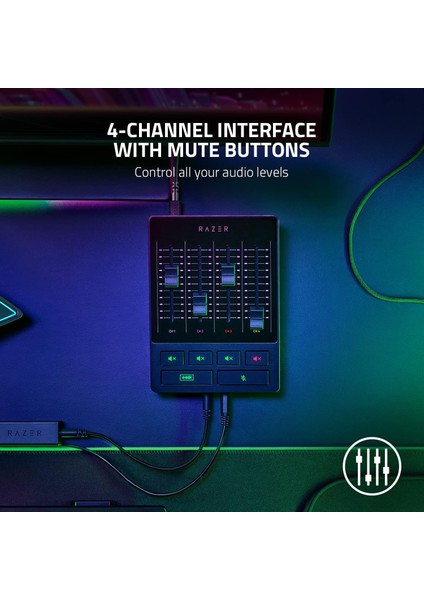 Ses Mikseri (Analog Ses Mikseri, Sessiz Düğmeli 4 Kanallı Arayüz, Xlr Girişi, Tak ve Çalıştır) modelleri