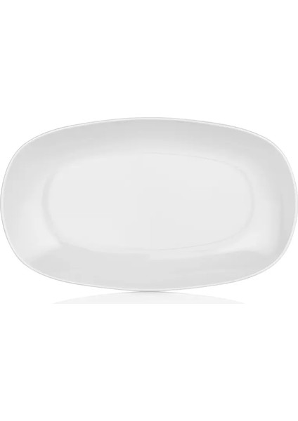 D3429.PW - Diamond 2'li Krem Beyaz Oval Tabak Seti 29X17 cm, Thermoset Melamin