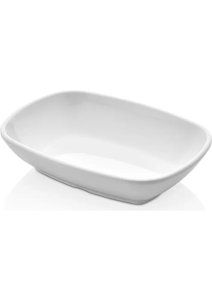 D3417.PW - Diamond 3'lü Beyaz Kare Kayık Salata ve Meze Tabak Seti 17,2X12,3 cm, Thermoset Melamin