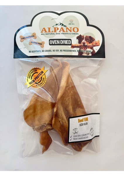 Beef Ear Fırınlanarak Kurutulmuş Çiğnemelik Ödül Maması %43 Ham Protein