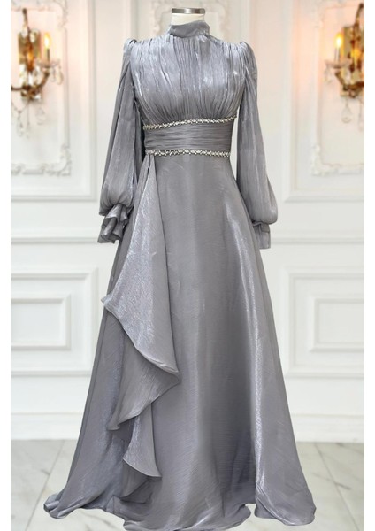 Alize Abiye Elbise Gri