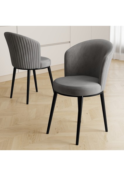 Risa Serisi 1 Adet Mutfak Sandalyesi Siyah Metal Ayak 1.sınıf Babyface Kumaş fiyatları