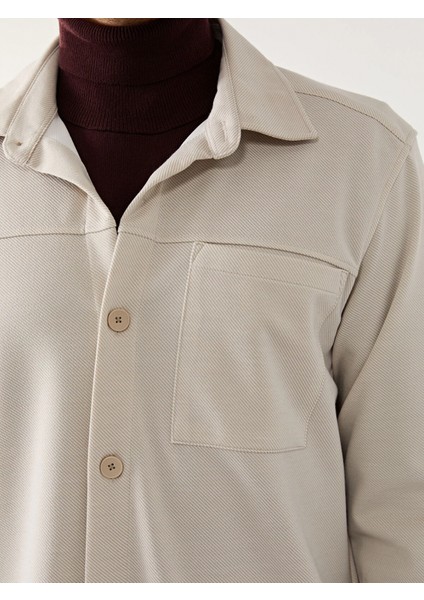 Southblue Bej Regular Fit Uzun Kollu Erkek Gömlek Ceket