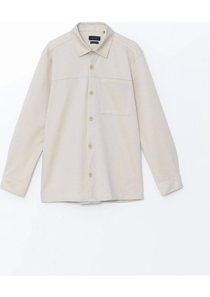 Southblue Bej Regular Fit Uzun Kollu Erkek Gömlek Ceket