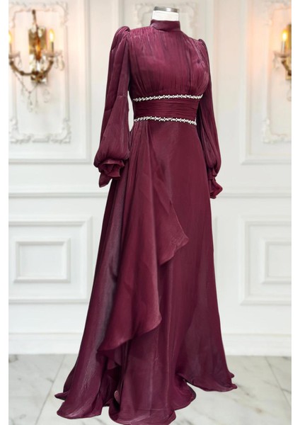 Alize Abiye Elbise Bordo modelleri