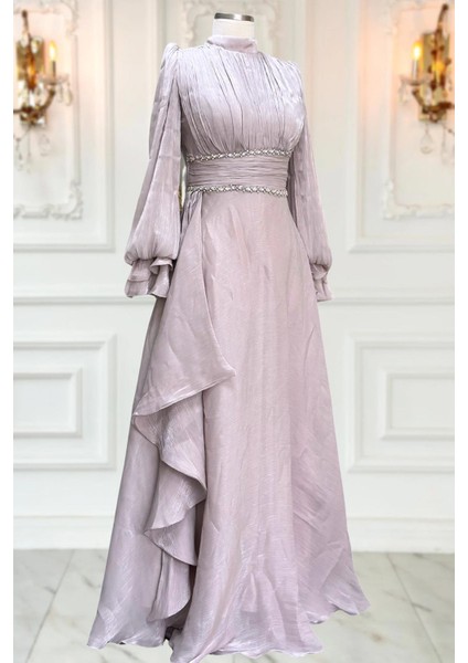 Alize Abiye Elbise Pudra modelleri