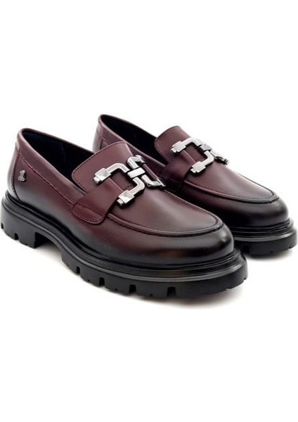 2412906K Kadın Hakiki Deri Tokalı Kalın Taban Loafer Ayakkabı fiyatları