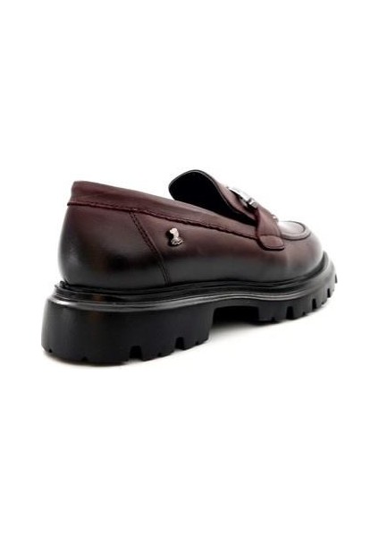 2412906K Kadın Hakiki Deri Tokalı Kalın Taban Loafer Ayakkabı modelleri