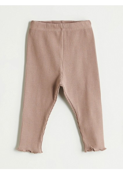 Lcw Baby Bej Bebe Yaka Uzun Kollu Baskılı Kız Bebek Sweatshirt ve Tayt 2'li Takım indirimleri