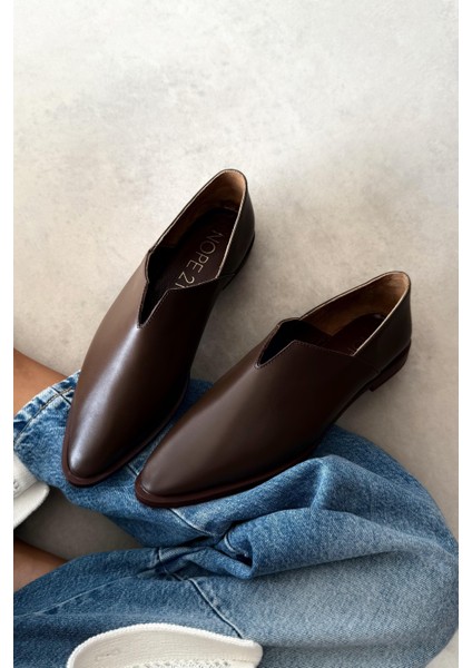 Aria Kahverengi Hakiki Deri Ayakkabı indirimleri