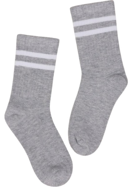 Çocuk Çorap Soket 3 Çift Unisex Beyaz-Siyah-Gri fiyatları