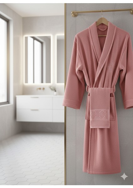 Bornoz Set M Beden 1 Adet bornoz 1 Adet Baş Havlu