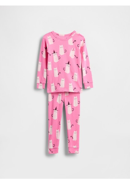 Bebek Pembe %100 Organik Pamuk Halloween Pijama Takımı