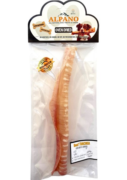 Beef Trachea 12" / Sığır Nefes Borusu 12" Fırınlanarak Kurutulmuş Ödül Maması