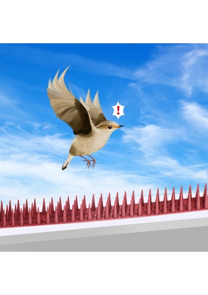 Plastik kuş Kondurmaz Kuş Kedi ve Hayvan Koruma Bariyeri 6 Metre Kahverengi