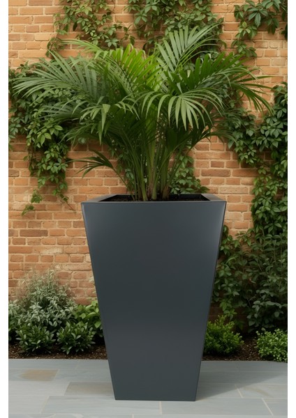 Zenith 60 cm Dikey Metal Antrasit Saksı - İç ve Dış Mekan Modern Dekoratif Saksılık (60x35/25 cm) fiyatları