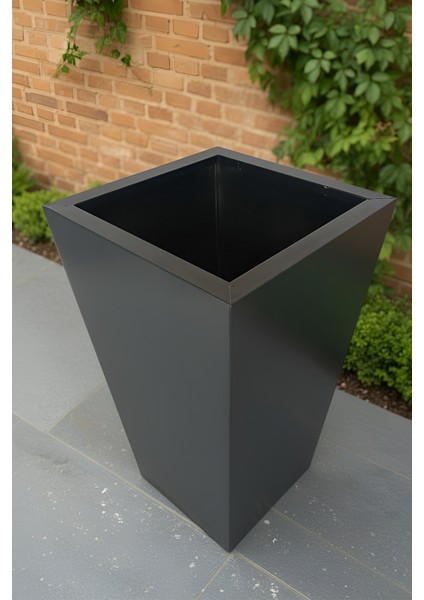 Zenith 60 cm Dikey Metal Antrasit Saksı - İç ve Dış Mekan Modern Dekoratif Saksılık (60x35/25 cm) indirimleri