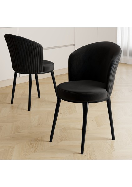 Risa Serisi 1 Adet Siyah Mutfak Sandalyesi Siyah Metal Ayak 1.sınıf Babyface Kumaş fiyatları