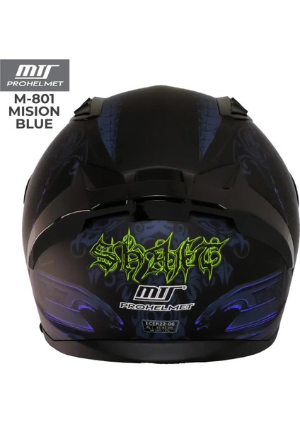 M-801 Mısıon Blue Kapalı Motosiklet Kaskı fiyatları