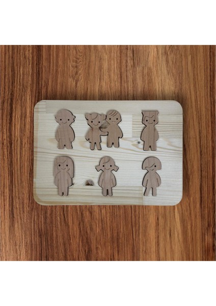 Ahşap Yapboz-Doğal-Çocuk Figürlü modelleri