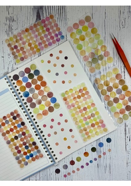 Monet Garden Sarı Tonları 6 Yaprak 312 Adet Yuvarlak Kağıt Sticker Seti / Etiket / Çıkartma fiyatları