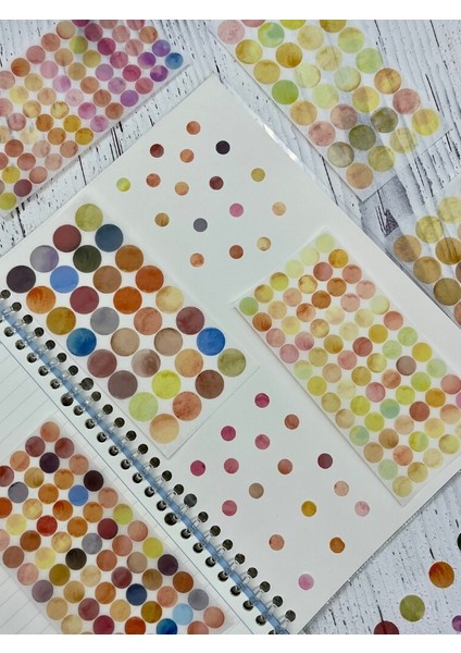 Monet Garden Sarı Tonları 6 Yaprak 312 Adet Yuvarlak Kağıt Sticker Seti / Etiket / Çıkartma fırsatları