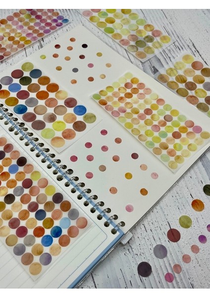 Monet Garden Sarı Tonları 6 Yaprak 312 Adet Yuvarlak Kağıt Sticker Seti / Etiket / Çıkartma indirimleri