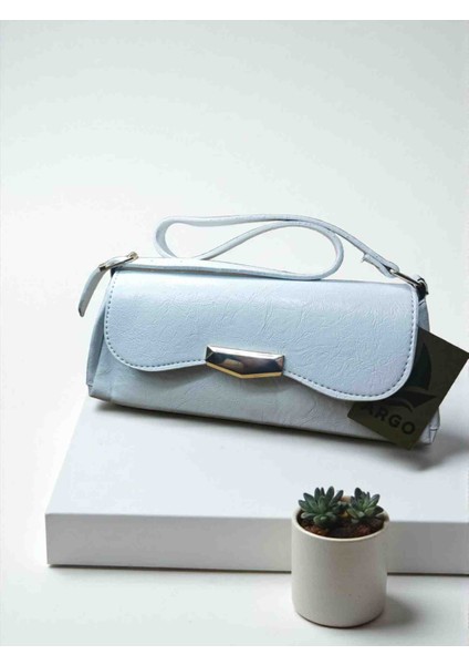 Kadın Dokulu Suni Deri Astarlı Çıt Çıt Kapama El ve Omuz Çantası