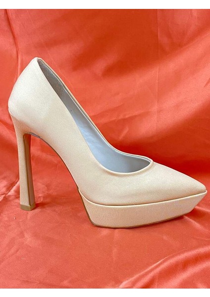 LES029 Bej Platformlu Stiletto Kadın Topuklu Ayakkabı fiyatları