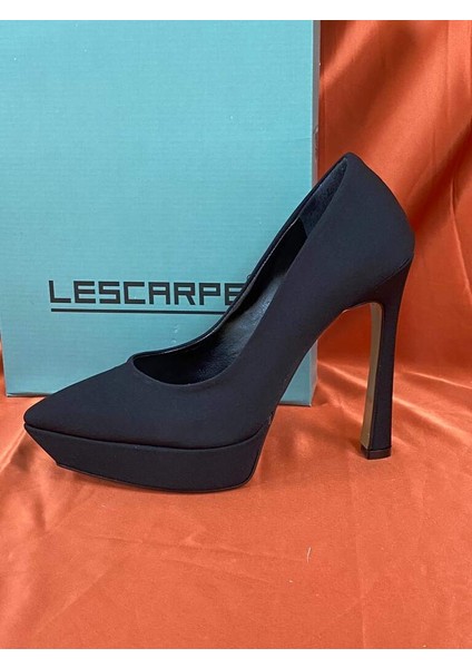 LES029 Siyah Platformlu Stiletto Kadın Topuklu Ayakkabı